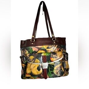 PATRICIA NASH Bolsena Winter Bloom Italian Leather Shoulder Handbag NWOT